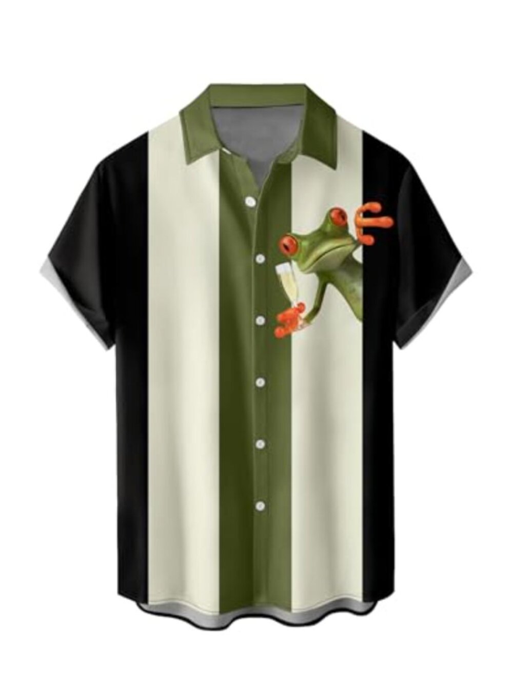 Men's Hawaiian Tropical Print Slim Fit Short Sleeve Button Down Shirt Pocket